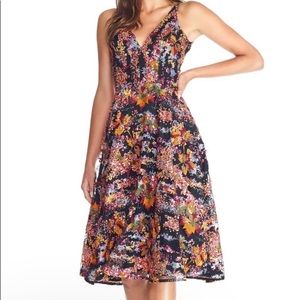 New Dress the Population Elisa sequin midi dress fit and flare s